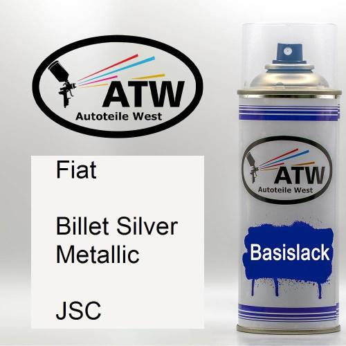 Fiat, Billet Silver Metallic, JSC: 400ml Sprühdose, von ATW Autoteile West.